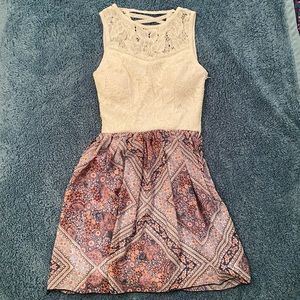 Lace and chiffon dress